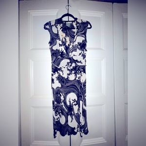 TRACY REESE Sleeveless Printed Silk Dress